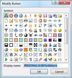 Modify Button dialog box