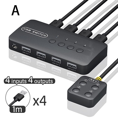 Bộ Hub Chia Cổng USB 2.0 4 Đầu Vào 4 Đầu Ra Cho Máy Tính Laptop