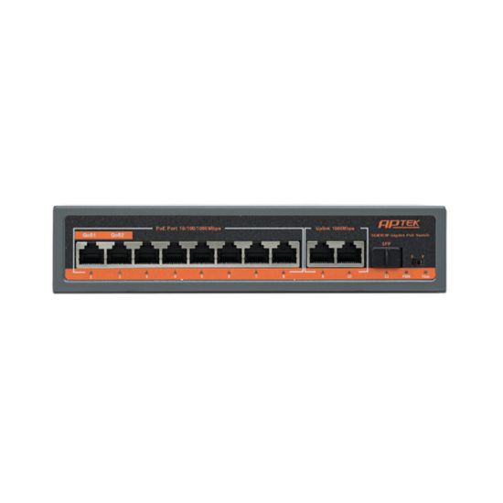 Switch Poe 8 Port Aptek SG1083P (8 cổng PoE Gigabit + 2 cổng UPLINK Gigabit + 1 Cổng SFP Gigabit)